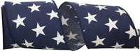 Navy Canvas Wired Edge Ribbon 4 Inch Stars for Bows