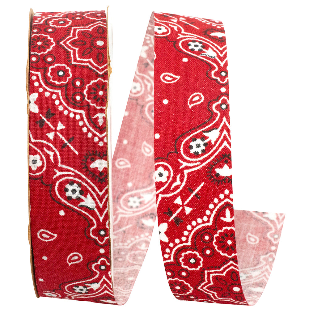 Red 7 8 Inch Bandana West Ribbon for Wreaths & Bows