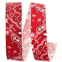 Red 7 8 Inch Bandana West Ribbon for Wreaths & Bows
