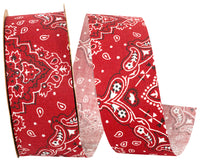 Red 1-3 8 Inch Bandana West Ribbon for Wreaths & Bows