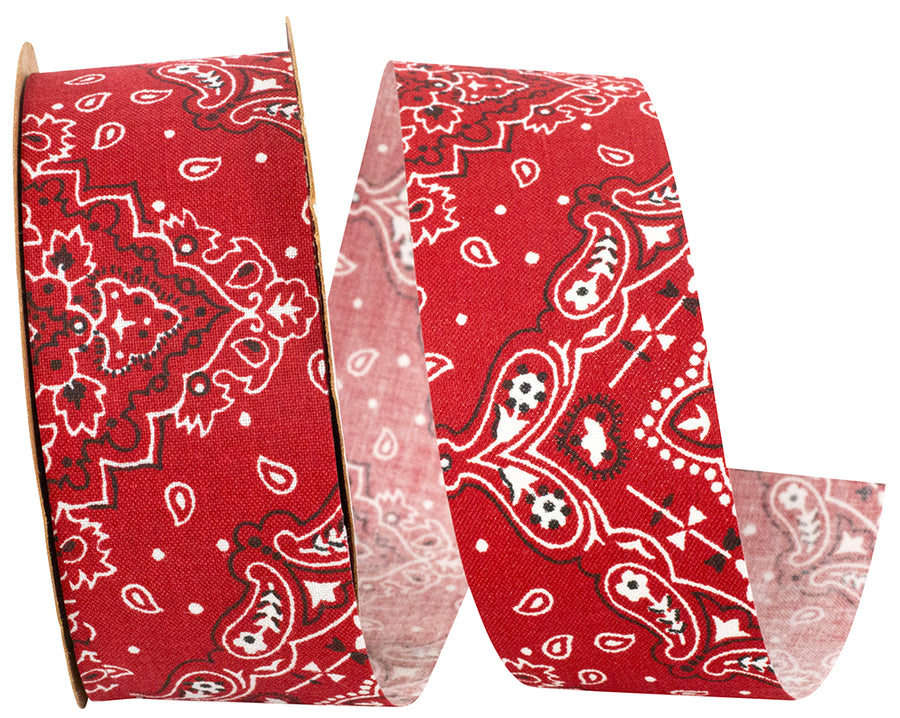 Red 1-3 8 Inch Bandana West Ribbon for Wreaths & Bows