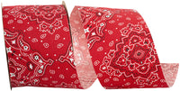 Red 2-1 2 Inch Bandana West Ribbon for Wreaths & Bows
