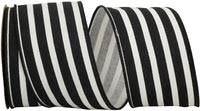 Black 2-1 2 Inch Stripe Classic Wired Edge Ribbon for Wreaths & Bows