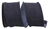 Denim Wired Edge Ribbon 2-1/2 Inch 10Yds 100% Cotton