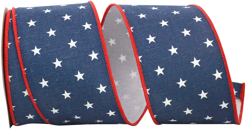Multi 2-1 2 Inch Mini Star Cotton Wired Edge Ribbon for Wreaths & Bows