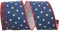 Multi 2-1 2 Inch Mini Star Cotton Wired Edge Ribbon for Wreaths & Bows