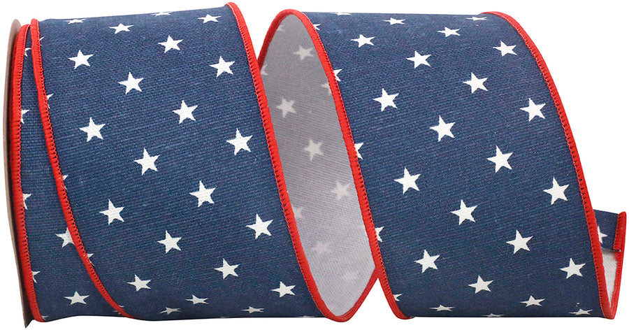 Multi 2-1 2 Inch Mini Star Cotton Wired Edge Ribbon for Wreaths & Bows