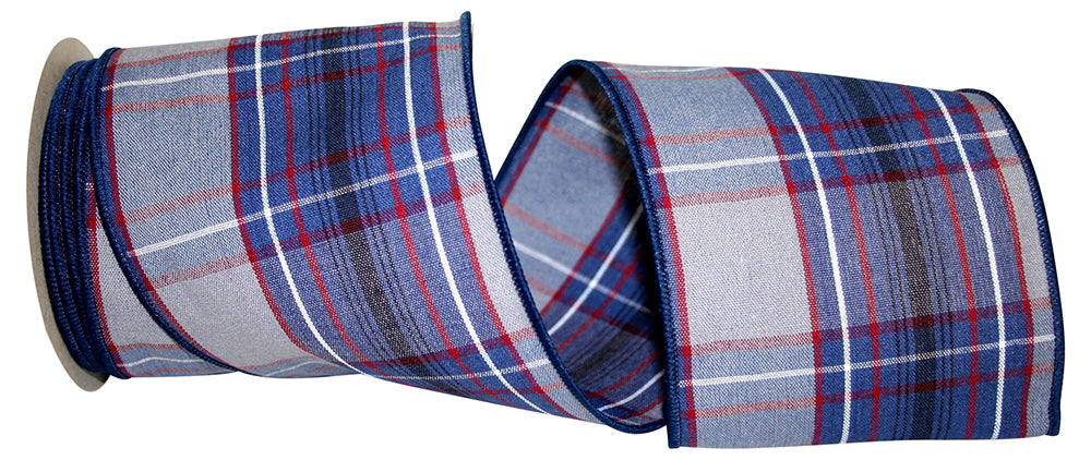Multi Plaid Wired Edge Ribbon 4 Inch Cotton 10 Yards