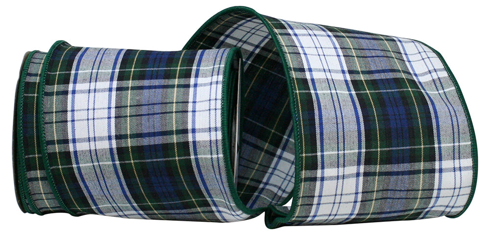 Plaid Inverness Wired Edge Ribbon Multi 4 Inch 10 Yards