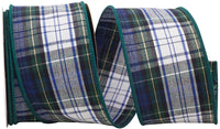 Plaid Inverness Wired Edge Ribbon Multi 2-1/2 Inch