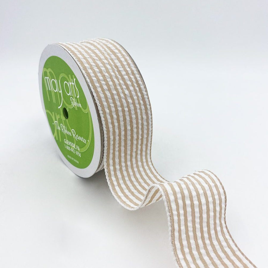1.5″ Traditional Seersucker Ribbon – 775-15-02 SAND