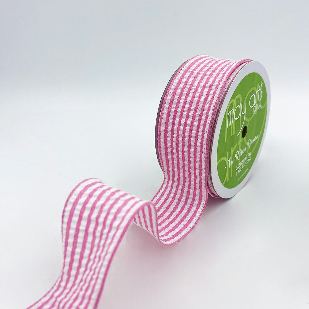 1.5″ Traditional Seersucker Ribbon – 775-15-17 PINK