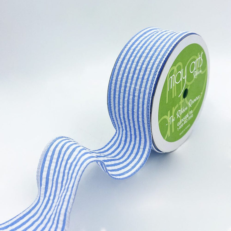 1.5″ Traditional Seersucker Ribbon – 775-15-34 BLUE