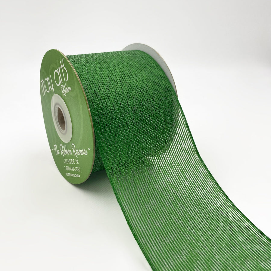 2 2/3 Inch Semi Sheer Ribbon with Woven Edge – 777-3-15 GREEN