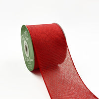 2 2/3 Inch Semi Sheer Ribbon with Woven Edge – 777-3-14 RED