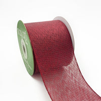 2 2/3 Inch Semi Sheer Ribbon with Woven Edge – 777-3-25 BURGUNDY