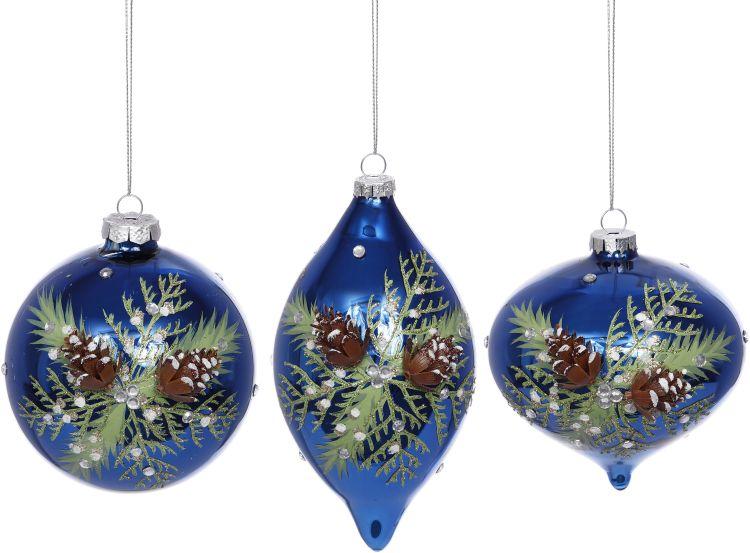 Winter Pinecone Ornament, Set of 6 - 4 Inches