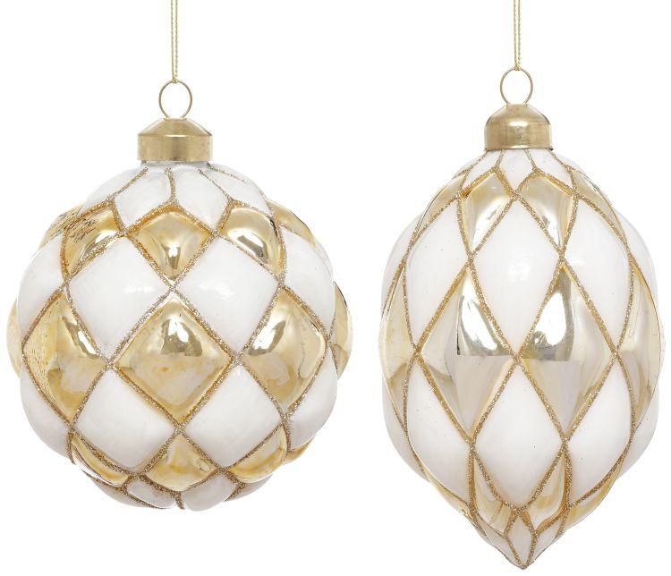 Quilted Ornament, Box of 6- 4-5 Inches