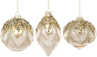 Festive Jeweled Ornament, Box of 6- 4-5 Inches