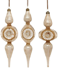 Christmas Finial Ornament, Box of 6- 8.5 Inches