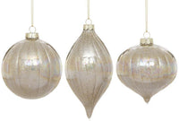 Iridescent Stripe Ornament, Box of 6- 4-5 Inches