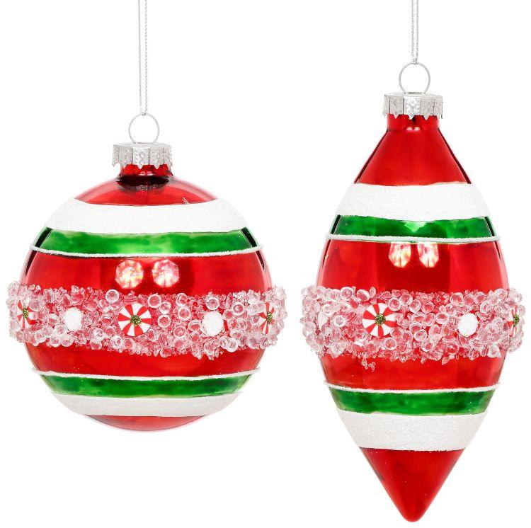 Peppermint Band Ornament, Box of 6- 3-4 Inches