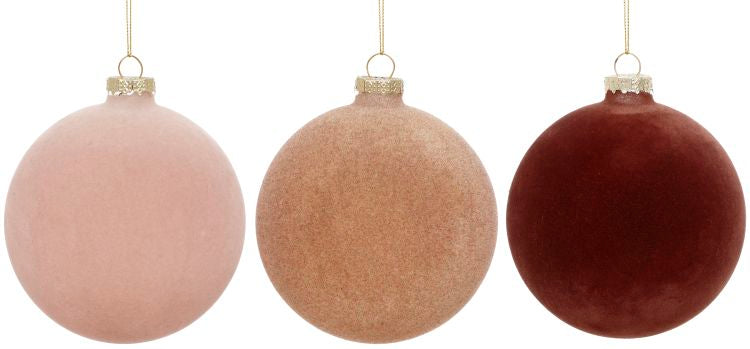 Velvet Classic Ornament, Box of 6- 4 Inches