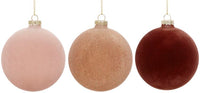 Velvet Classic Ornament, Box of 6- 4 Inches