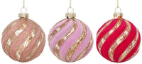 Glitter Swirl Ornament, Box of 6- 3 Inches