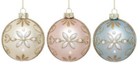 Floral Pearl Ornament, Box of 6- 3 Inches