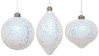 Iridescent Glitter Ornament, Box of 6- 4-5 Inches