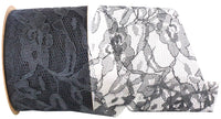 Black 2-1/2 Inch Polyester Charlene Lace Ribbon