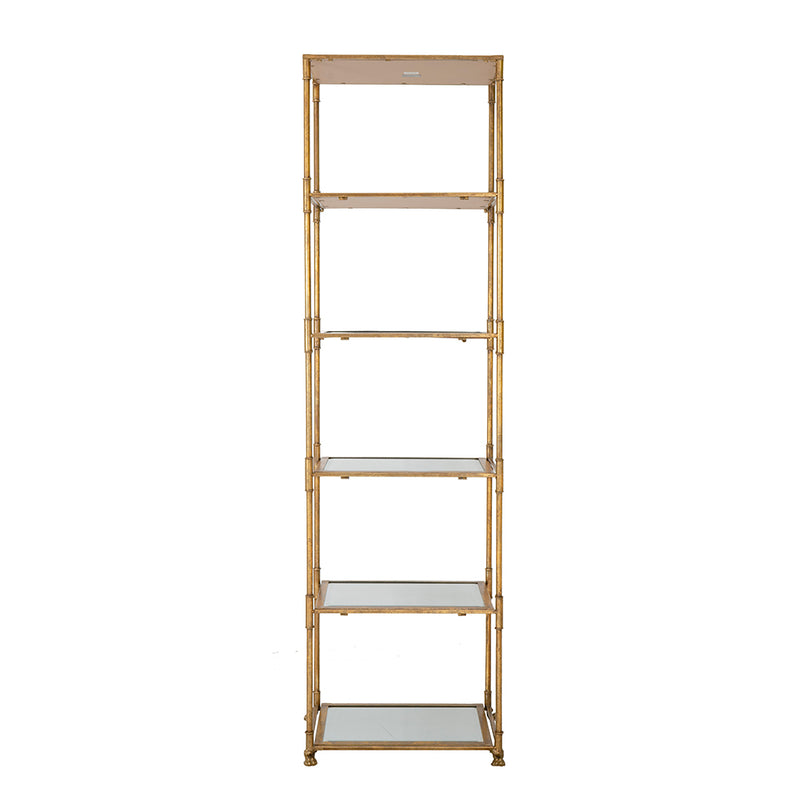 Gold Mirrored Shelf Unit