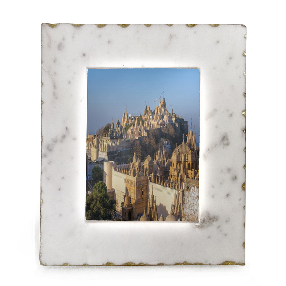 White & Gold Marble Frame