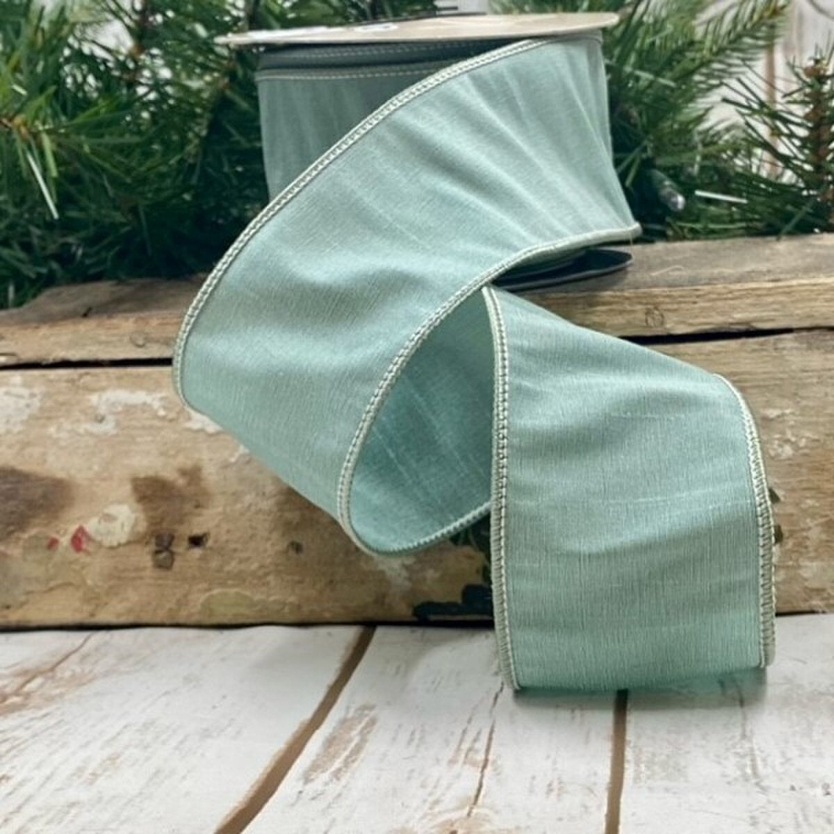 Celadon Georgette Dupion Ribbon 2.5 Inch x 10 Yards