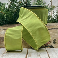 Apple Green Georgette Dupion Ribbon 2.5