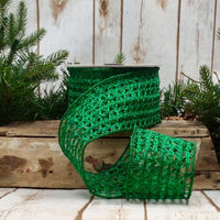 Emerald Green Ribbon with Foil Trim 3 Inch x 10 Yards