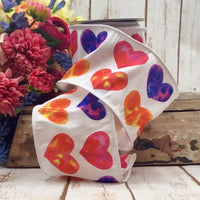 Bright Hearts Dupion White Ribbon 4 Inch x 10 Yards