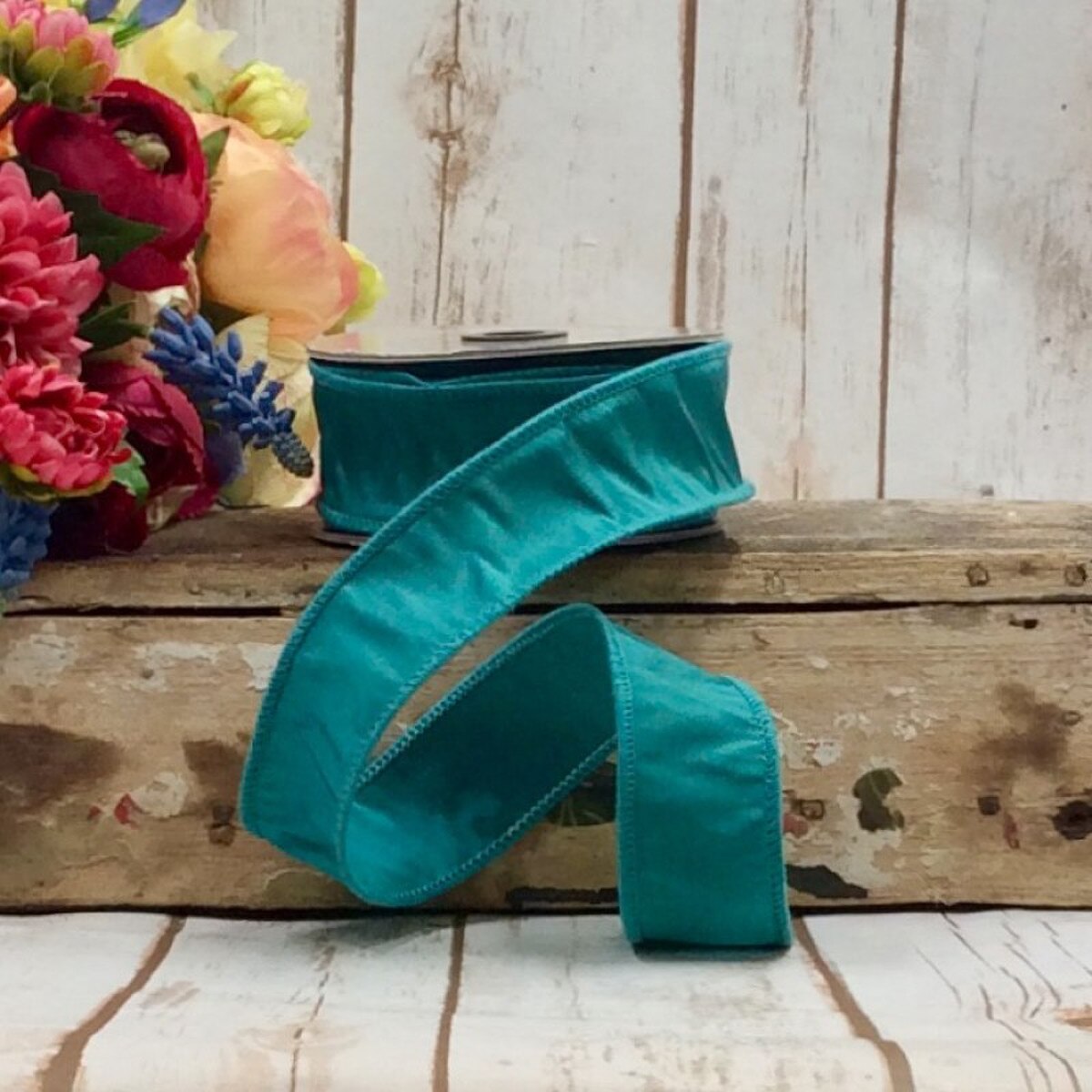 Teal Green Taffeta Ribbon 1.5 Inch x 10 Yards