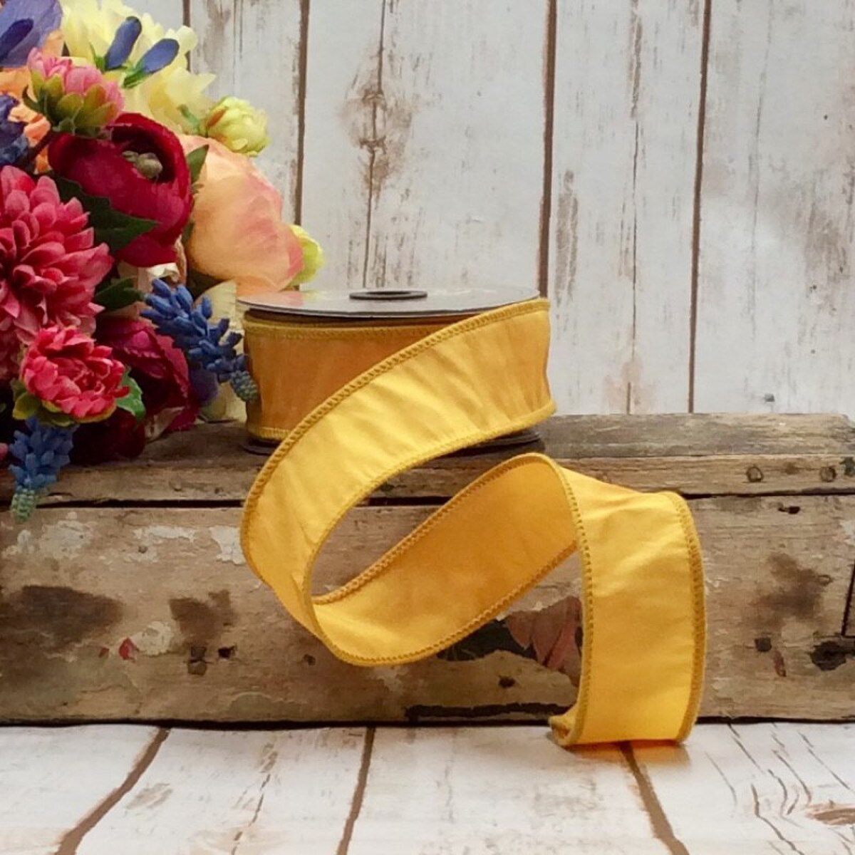 Golden Yellow Taffeta Ribbon 1.5 Inches x 10 Yards