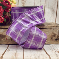 Lavender Dupion Plaid Ribbon 3 Inch X 25 Yards