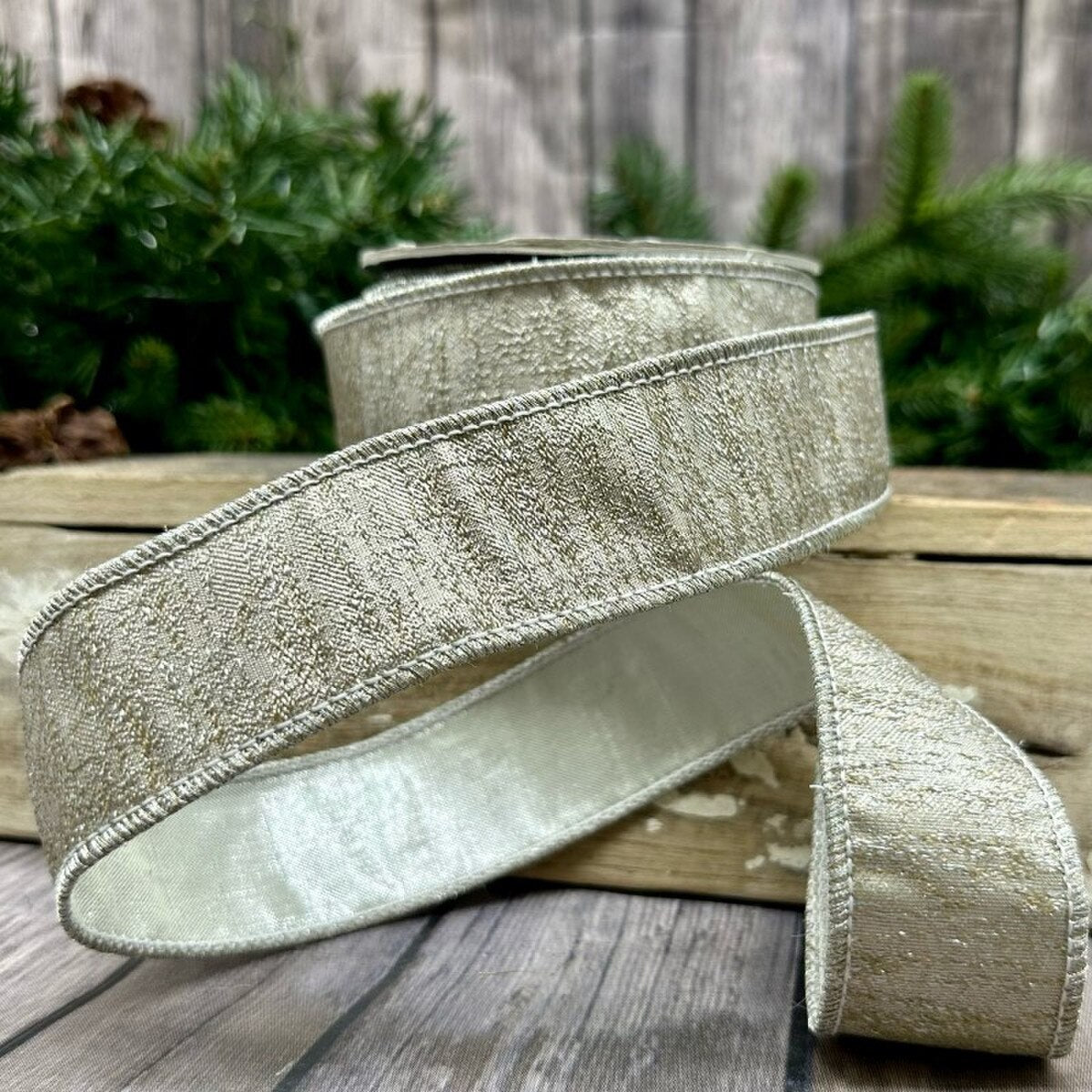 Iced Metallic Aurora Ribbon 1.5 Inch x 10 Yards