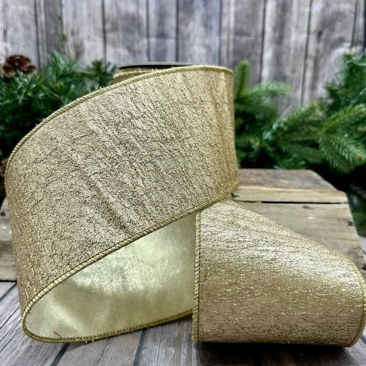 Aurora Gold Metallic Ribbon 4 Inch x 10 Yards