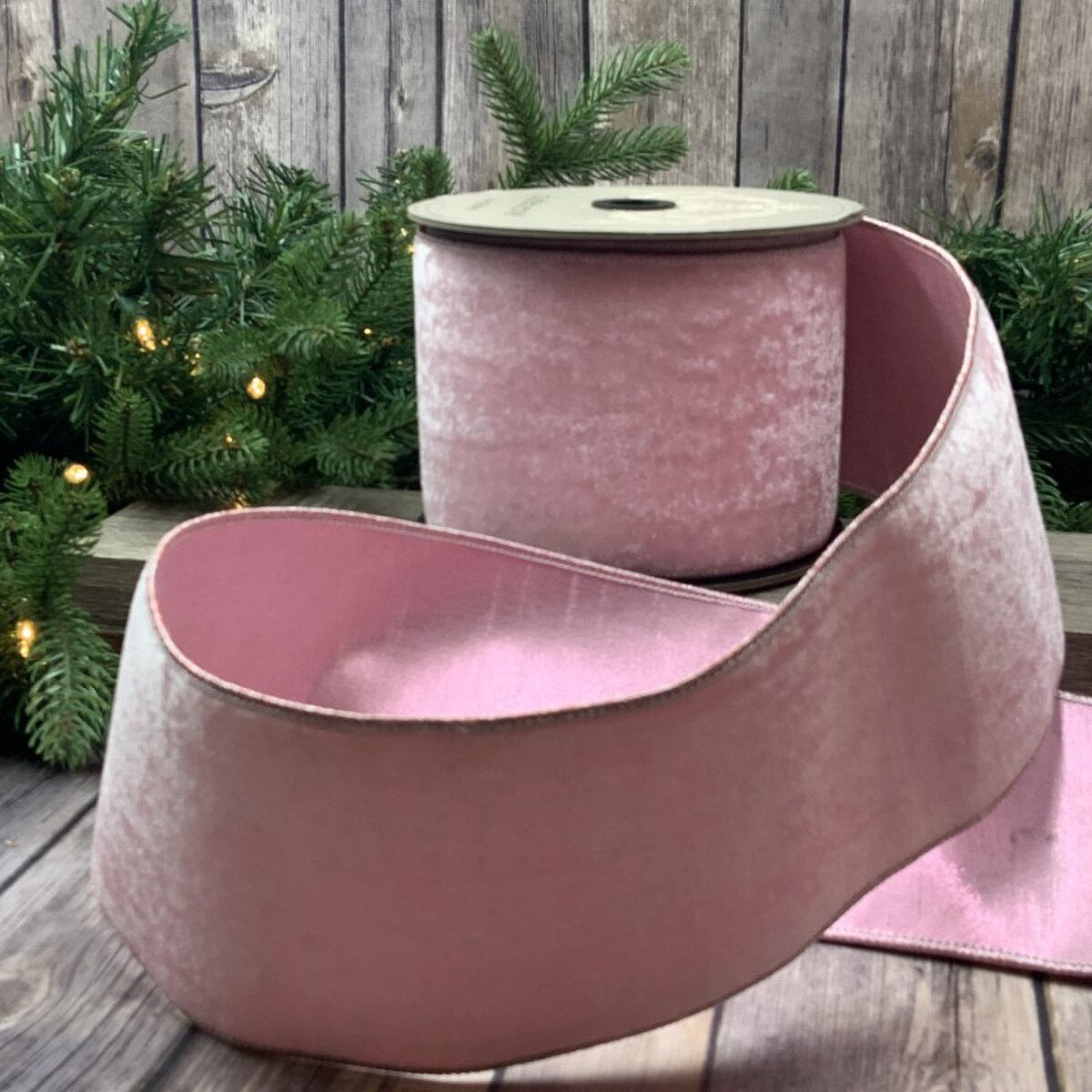 Pink Ribbon Crown Velvet Metallic Dupion 4 Inch x 10 Yds