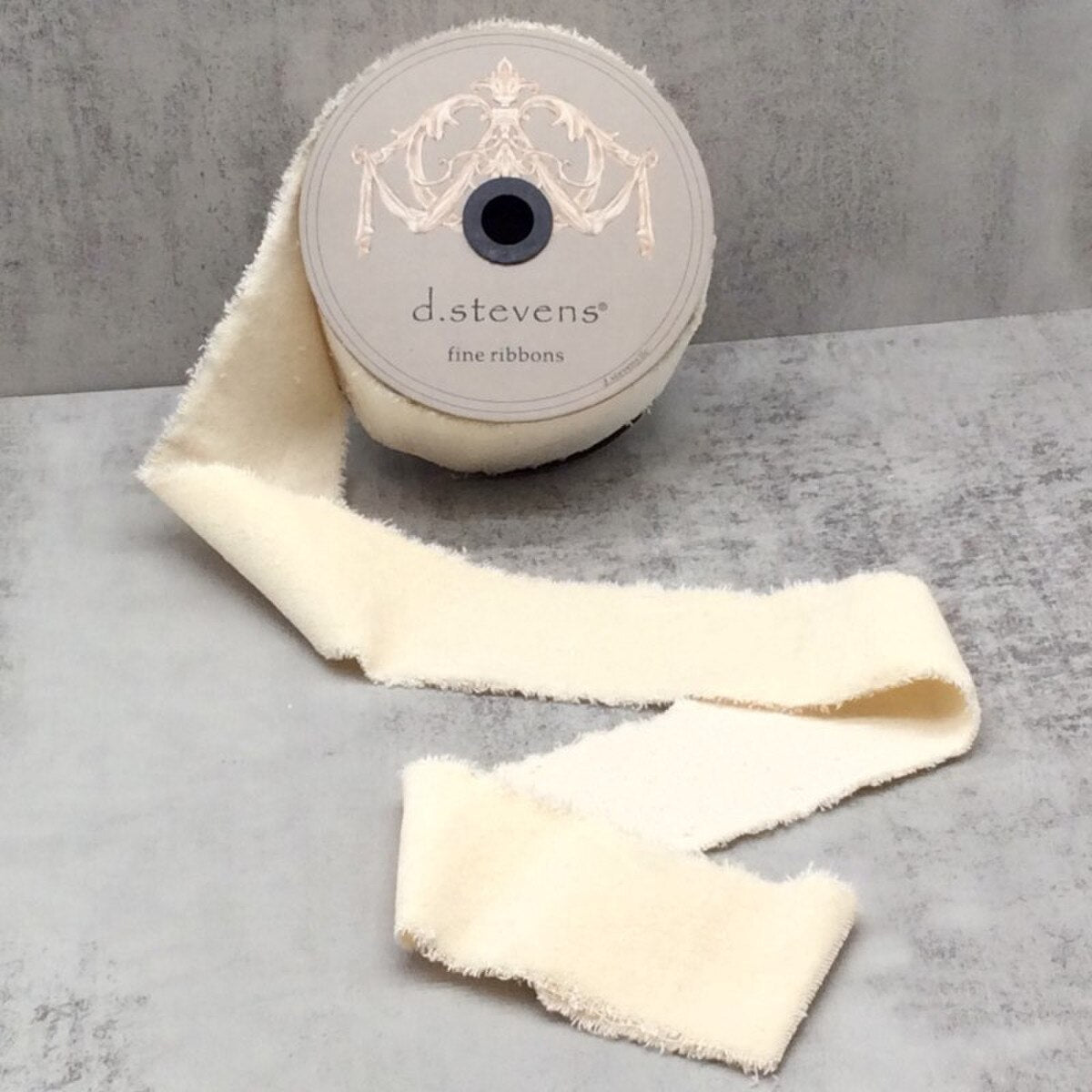 Ivory Torn Faux Velvet Ribbon 2.5" x 10 Yds