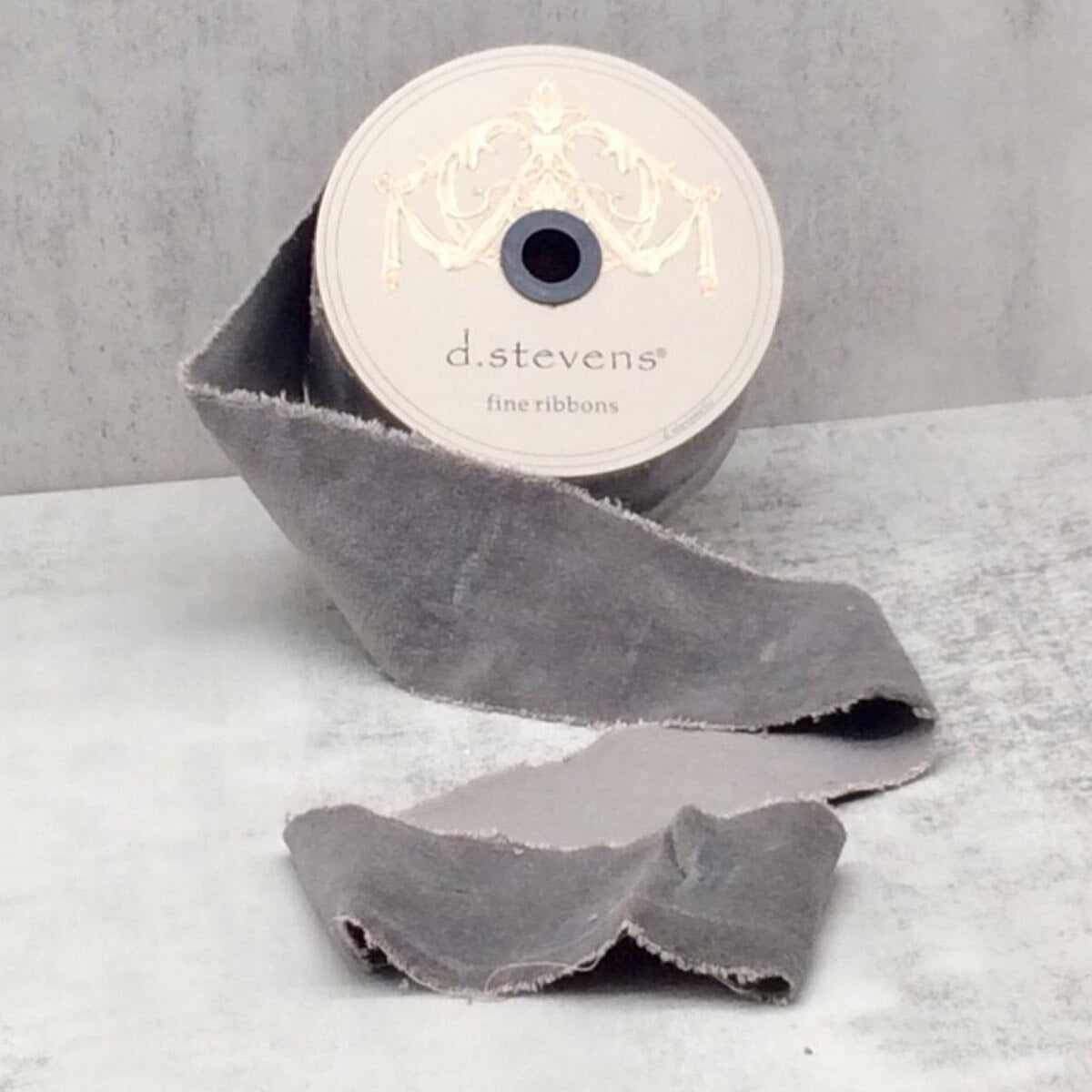 Grey Faux Velvet Ribbon 2.5 Inch x 10 Yards