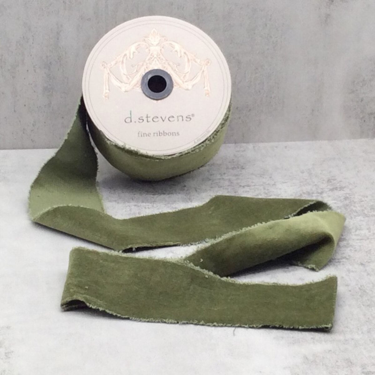 Olive Faux Velvet Ribbon 2.5" x 10 Yds