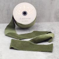 Olive Faux Velvet Ribbon 2.5