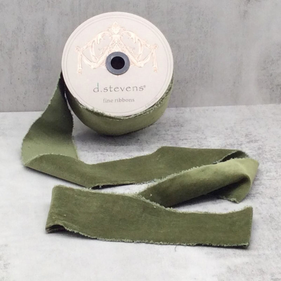 Olive Faux Velvet Ribbon 2.5" x 10 Yds