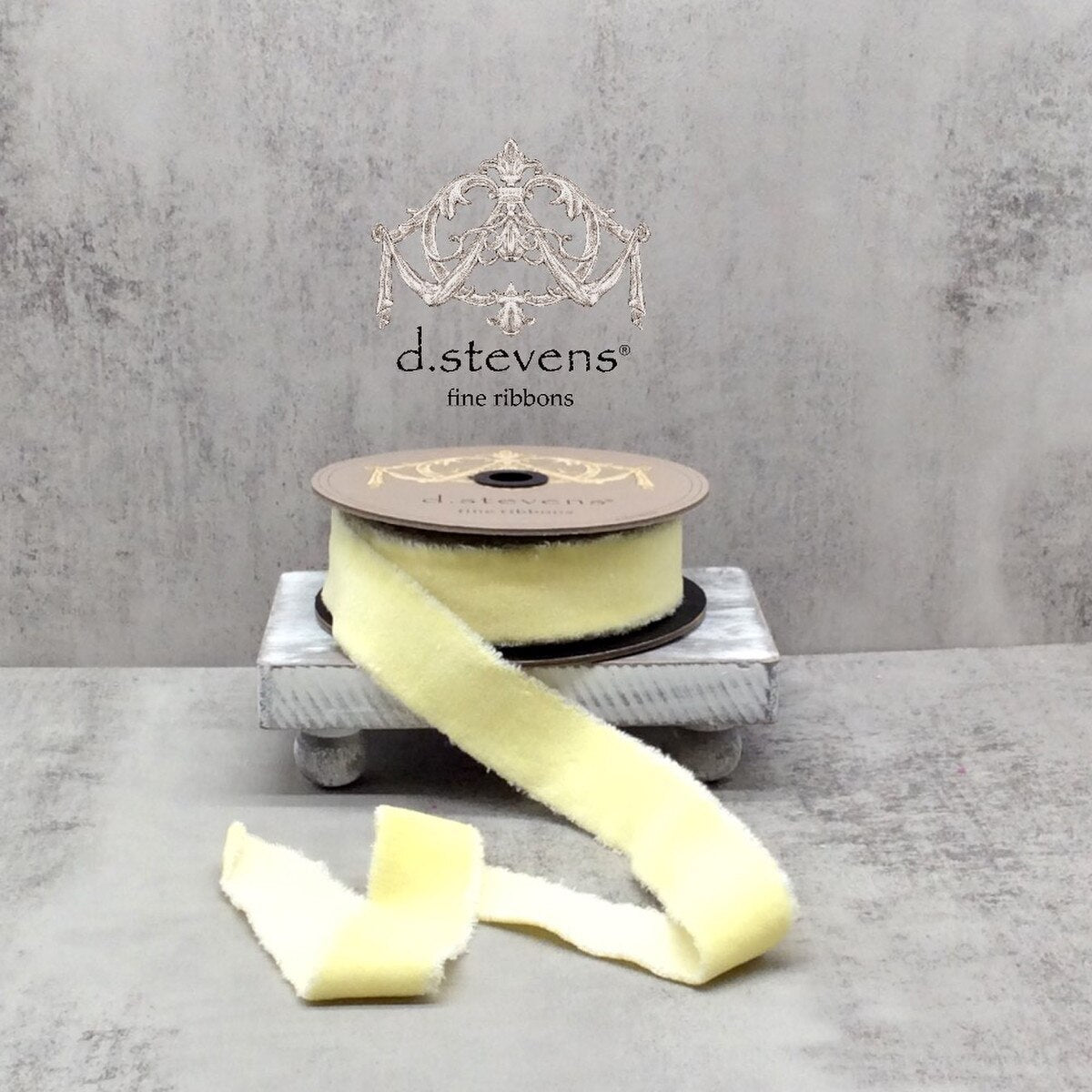 Butter Yellow Hand Torn Velvet Ribbon 1.5 Inch x 10 Yds
